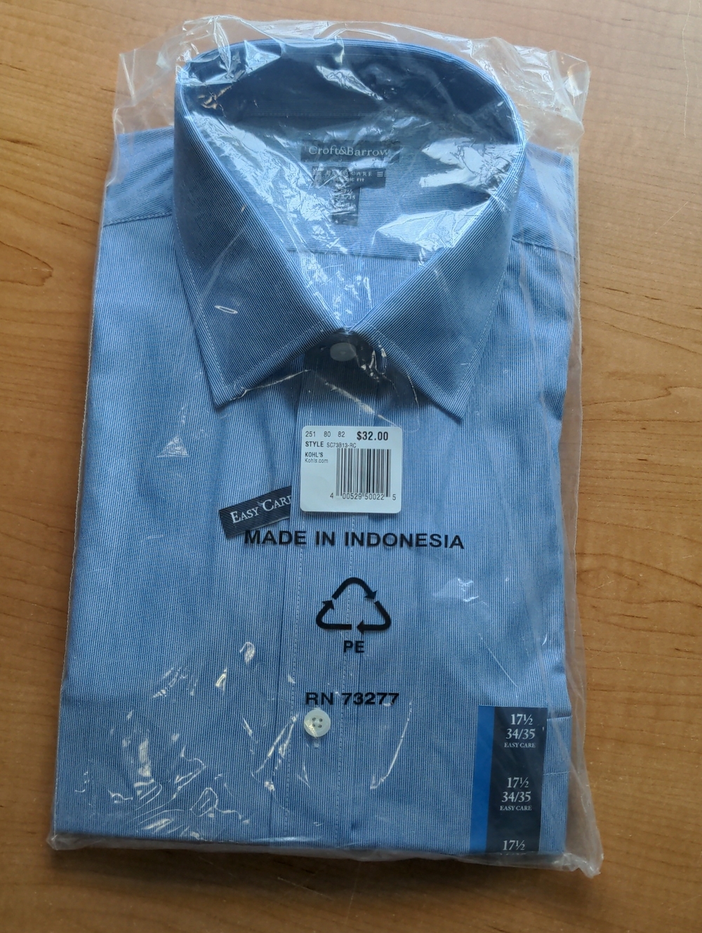 NWT Croft & Barrow Long Sleeve Dress Shirt